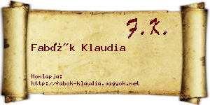 Fabók Klaudia névjegykártya